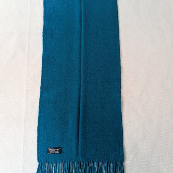 BURBERRY London Vintage Solid Knit 100% Cashmere Neck Warmer Blue SCARF - Picture 2 of 7